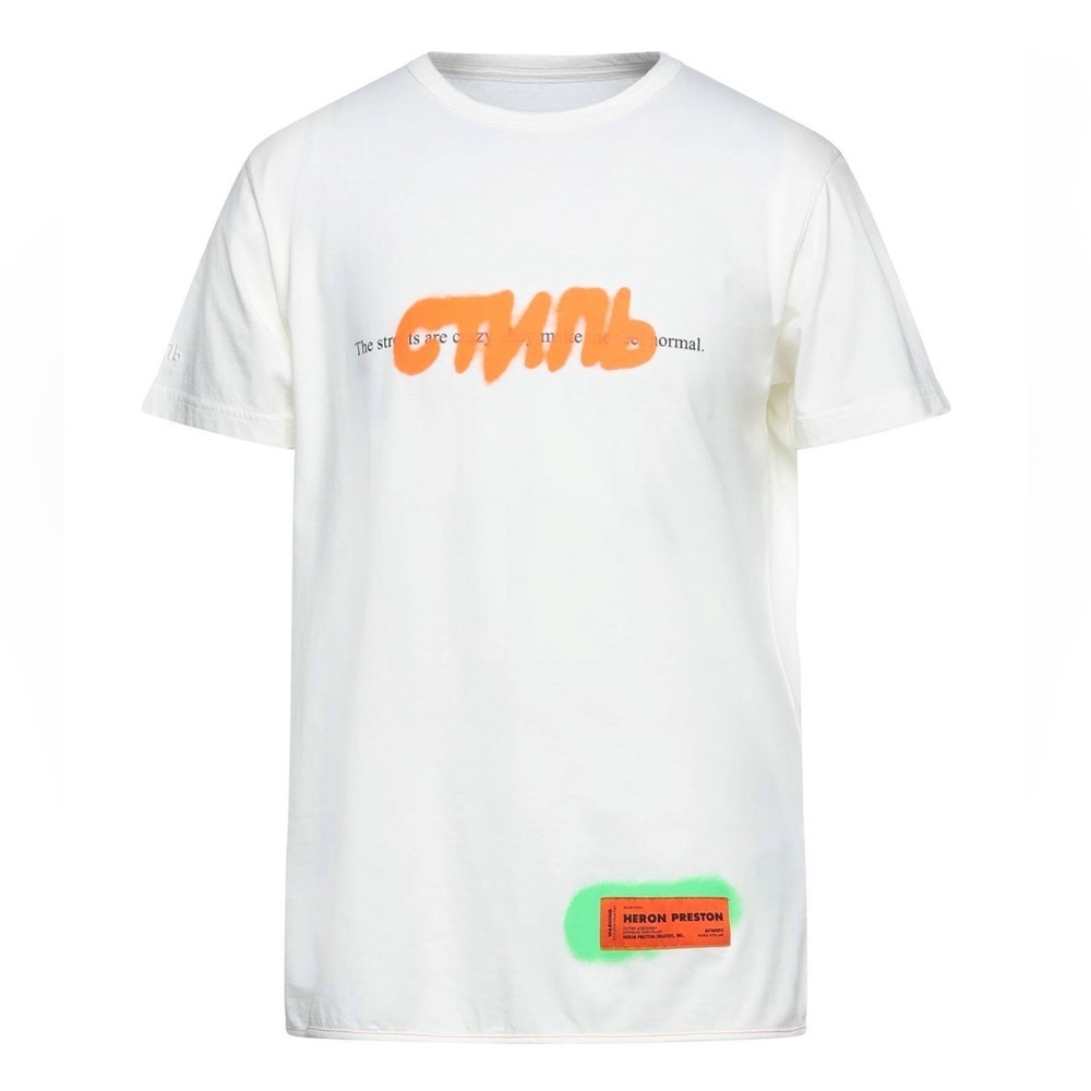 HERON PRESTON
CREWNECK T-SHIRT WITH SPRAY PACK‎ DETAILS SIZE M